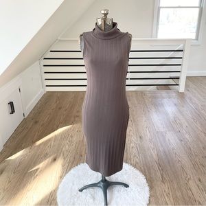 XS M XXL NINE WEST shark gray bodycon stretch sleeveless turtleneck dress